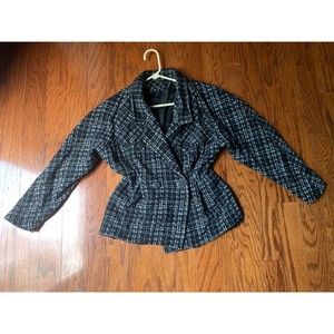 Tweed Plaid Women's Blazer Size M